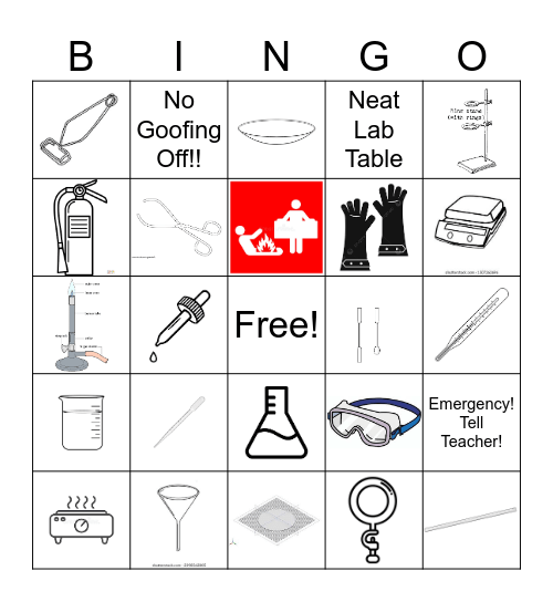 Lab Equipment & Safety Bingo Card