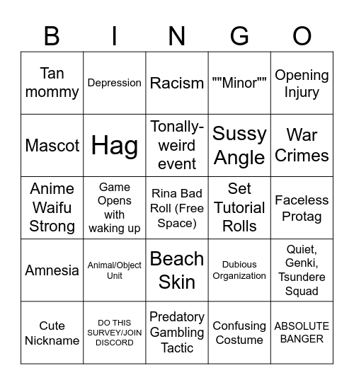 Augacha Bingo#3 Bingo Card