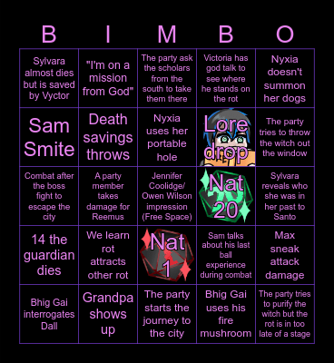 Beyond The Rift ep.7 Bingo Card