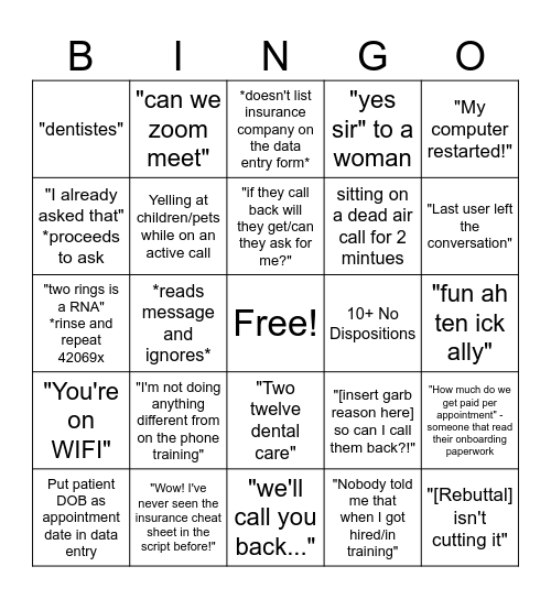 NPA Bingo Card