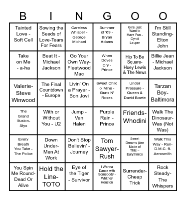 MUSICAL BINGO Card