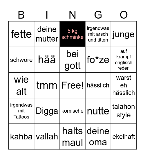 frankfurt tinder bingo Card