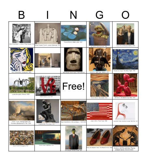 Night at the Museum: Battle of the Smithsonian Bingo Card