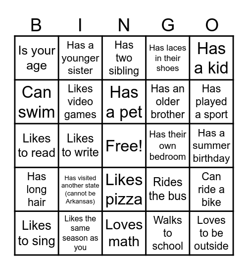 Find Someone Who... Bingo Card