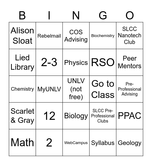 STEM Success Fall 2024 Bingo Card