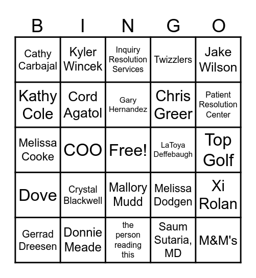 CommonSpirit Customer Service 2025 Workshop Bingo Card