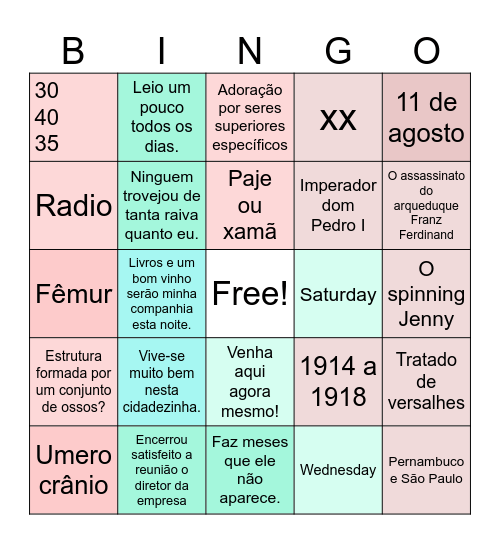 CONHECIMENTOS Bingo Card