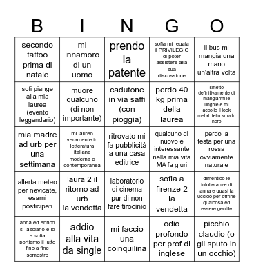 a.a. 2024/2025 Bingo Card