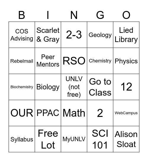 STEM Success Fall 2024 Bingo Card