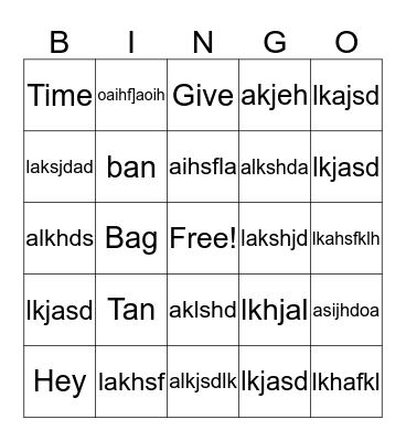 Franklin Family BINGO Card