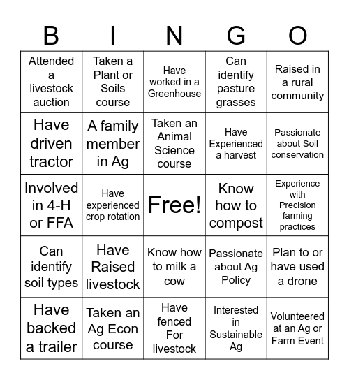 AG 2281 Bingo Card