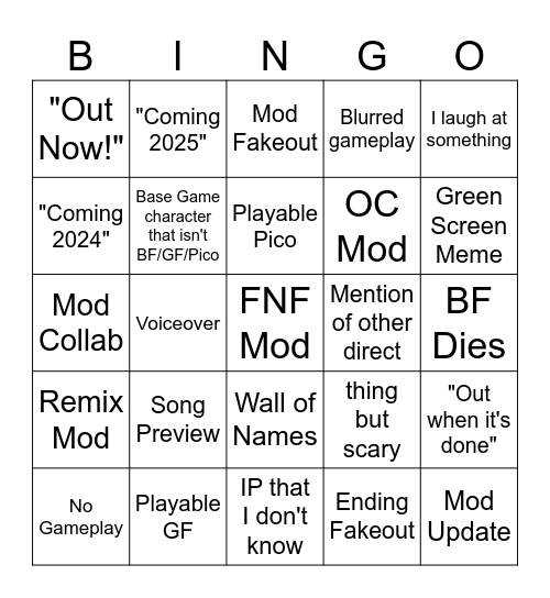 Soundwave Transmission 3 Bingo Card