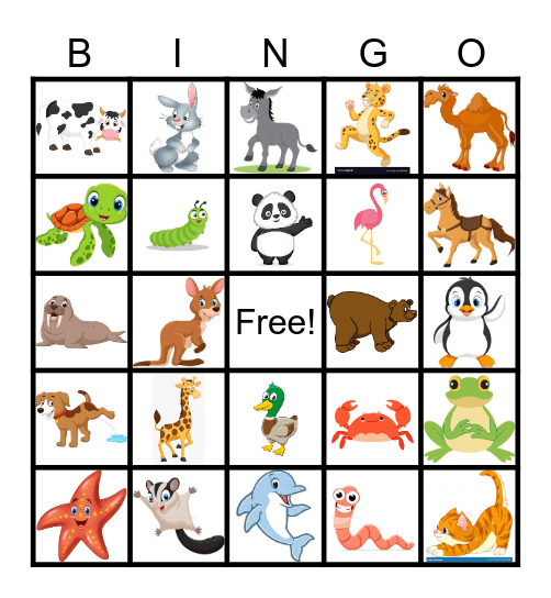 Animal Walk Bingo Card