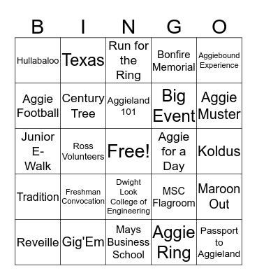 Howdy Bingo Card