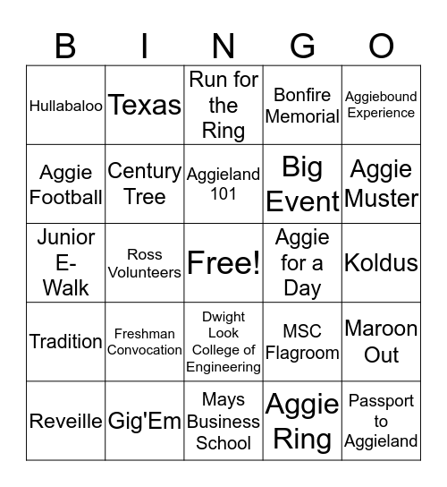 Howdy Bingo Card