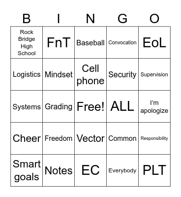 Morning PD Bingo Card