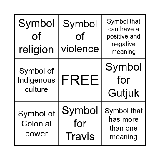 High Ground- Symbolism Bingo Card