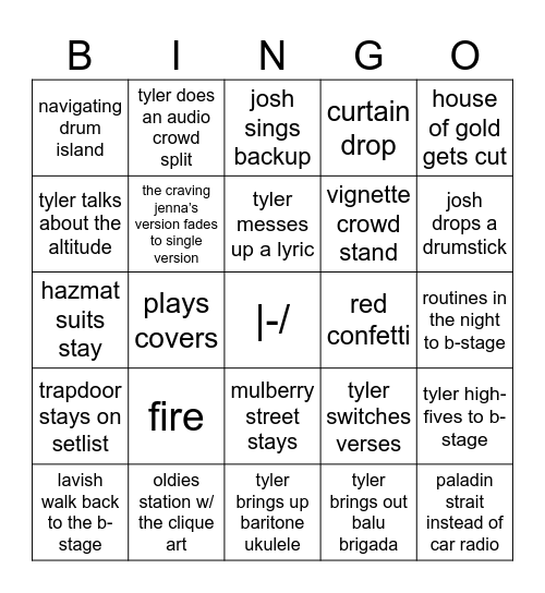 CLANCY DENVER Bingo Card