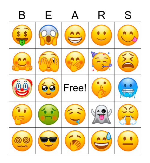 EMOJI Bingo Card