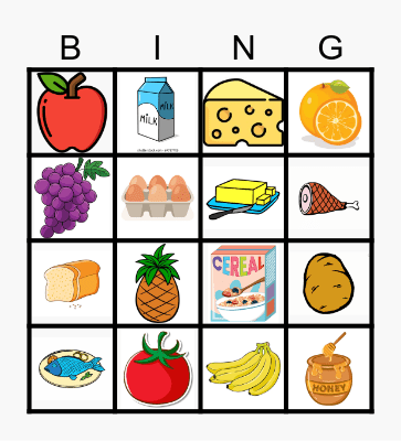 FOOD BINGO Card