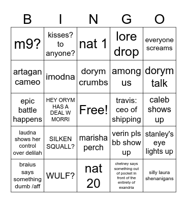 cr 3x104 Bingo Card