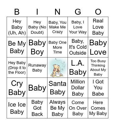 Natalie's Baby Shower Bingo Card