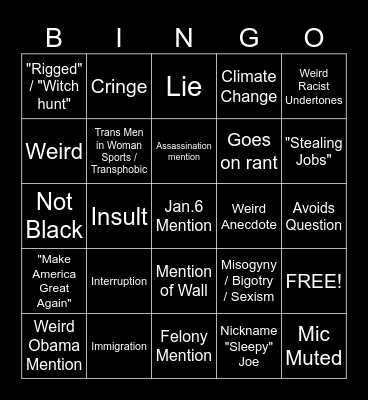YAY DEBATE :) Bingo Card