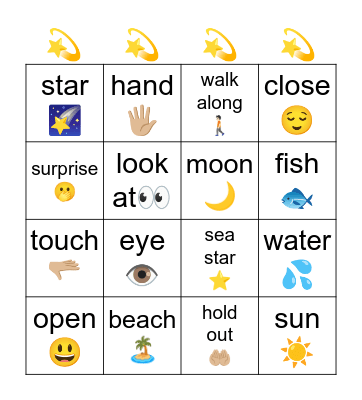 Touch a star Bingo Card
