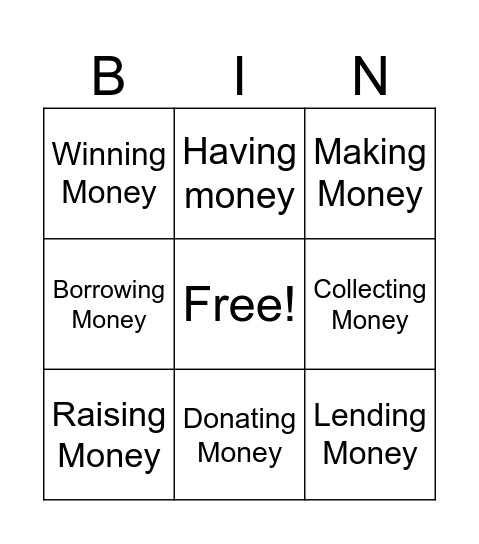 Collocation Bingo! Bingo Card