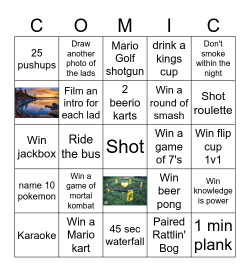 Lads Bingo 2024 - Cole Bingo Card