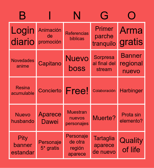 NATLAN Bingo Card