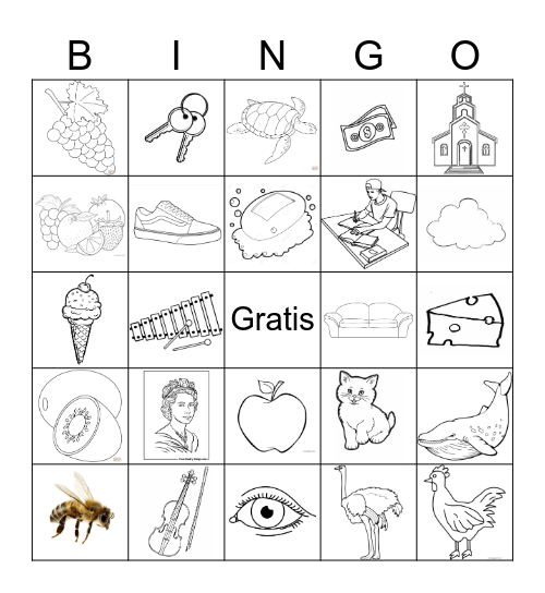 El abecedario - vocabulario Bingo Card