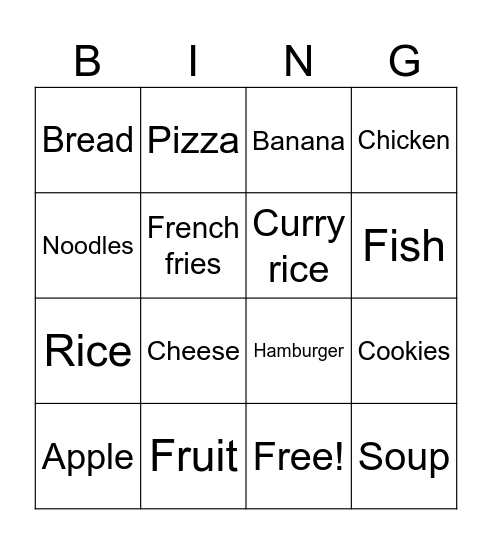 FOOD FAIR Bingo Card