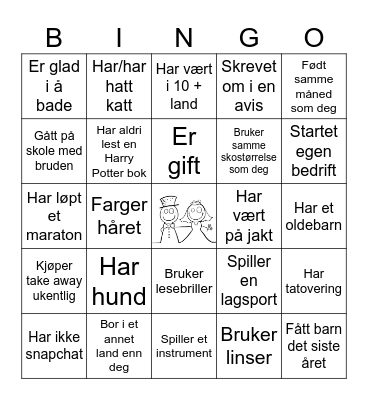 Finn gjesten Bingo Card