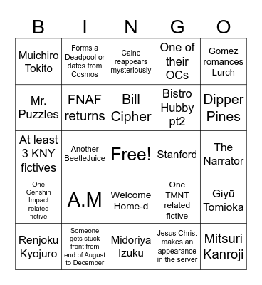 What Happens in Mac’n’Cheese System Bingo Card