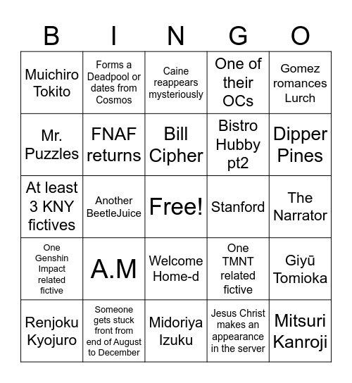 What Happens in Mac’n’Cheese System Bingo Card