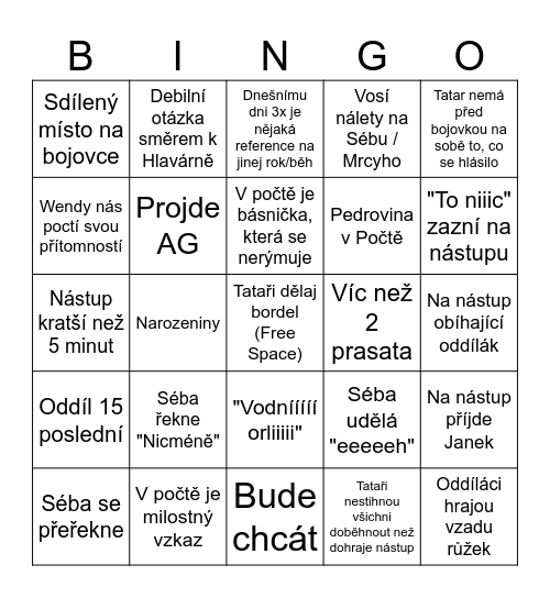 Tatarskej nástup Bingo Card