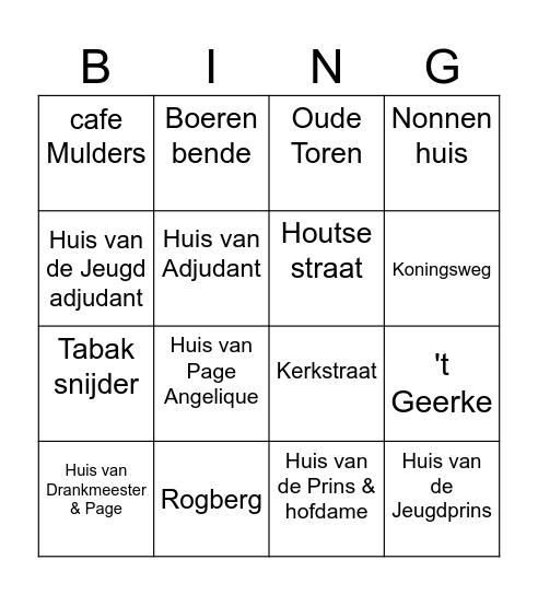 Puiflijk Ronde Bingo Card