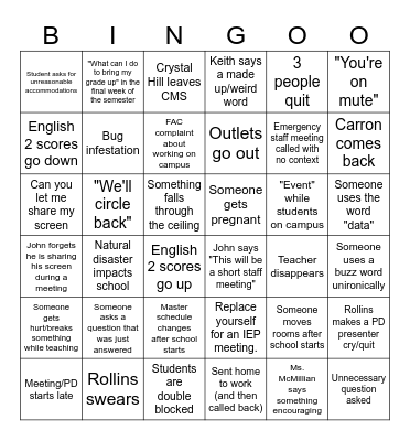 24-25 School Year Bingo Card