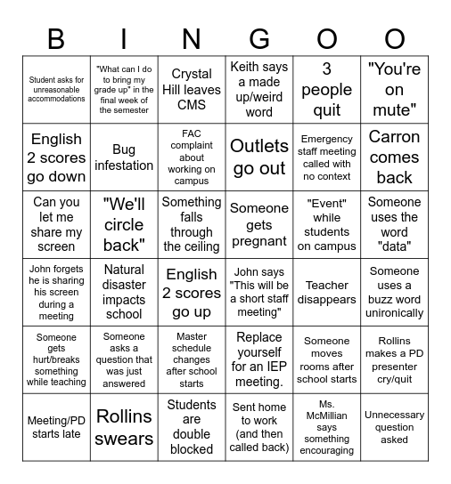 24-25 School Year Bingo Card