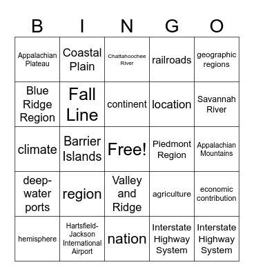 Vocabulary BINGO Card