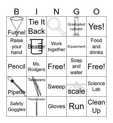 Lab Safety Bingo Card