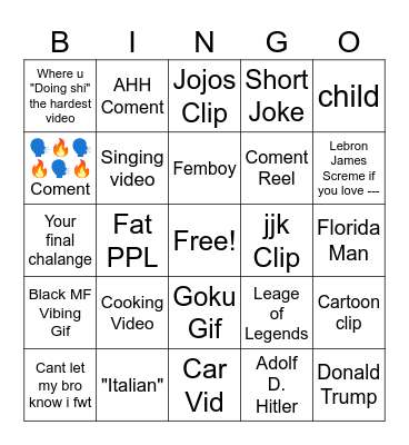 Sploingus Bingus Flingus Bingo Card