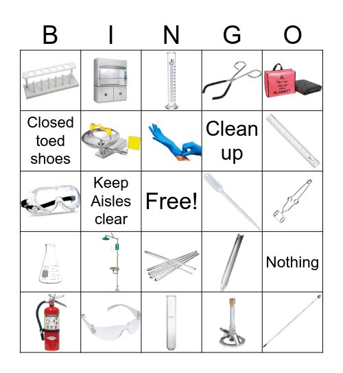 Safety and Equipment BINGO Card