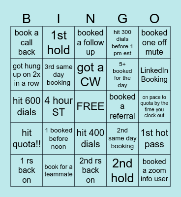 Can only mark one box at a time, no double hitting Bingo Card