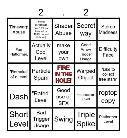 Recent Tab Bingo (2.2) Bingo Card