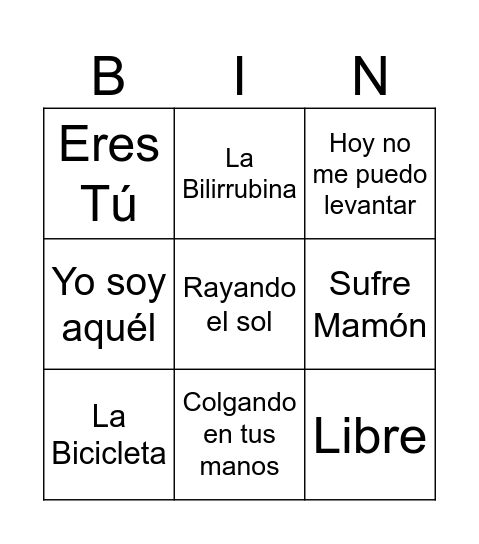 PERLA PLAYA Bingo Card