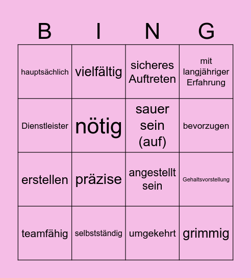 Meine Nachbarin Bingo Card