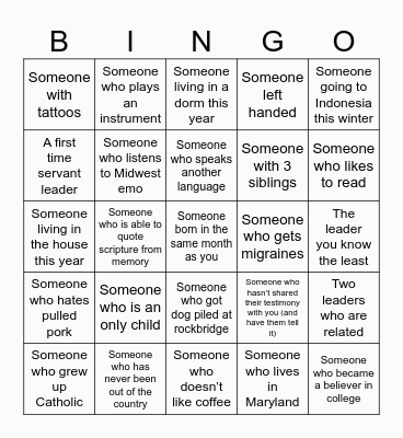 SL Bingo 2024 Bingo Card