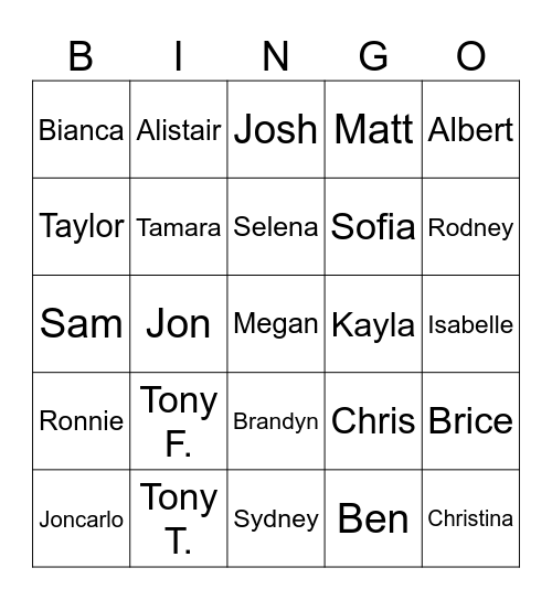 Once Halff Now Full Bingo Card